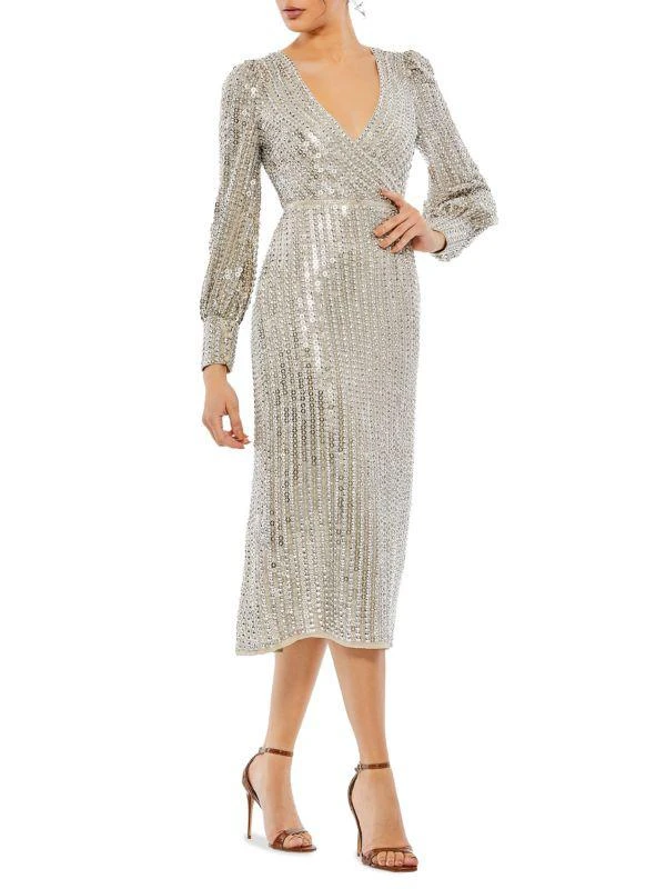 Mac Duggal Sequin Midi Sheath Dress 1