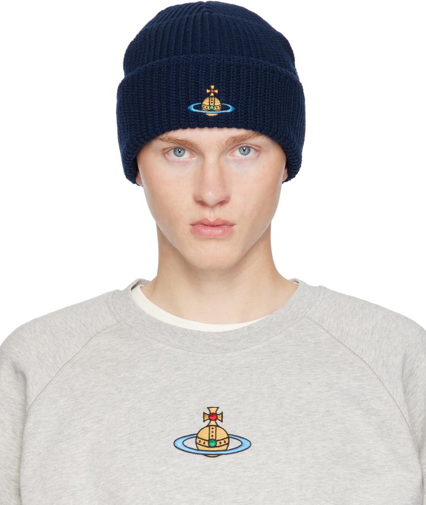 Navy Sporty Beanie – On Sale Now with Up to 43% Off | Discover