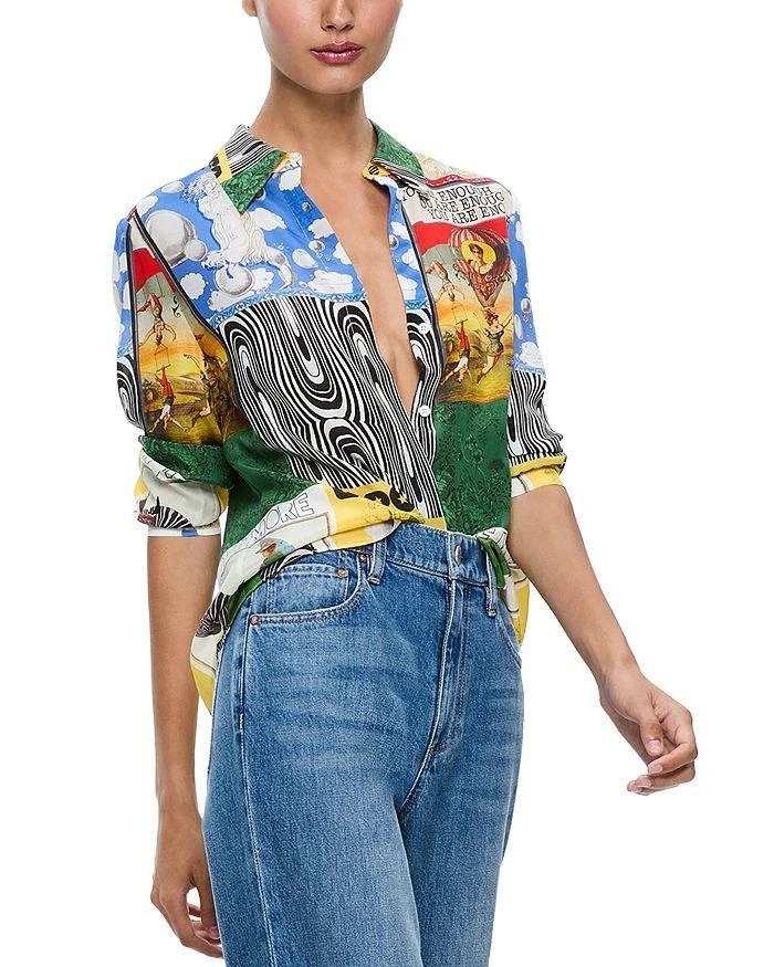 Alice + Olivia Willa Printed Silk Blouse 5