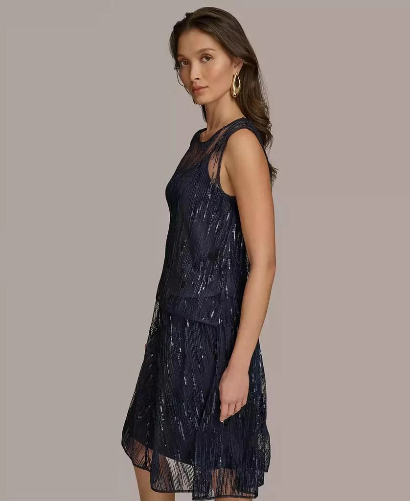 Donna Karan Women's Sequin Embellished Mesh Sleeveless Top 3