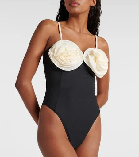 Same Floral-appliqué high-rise swimsuit 2