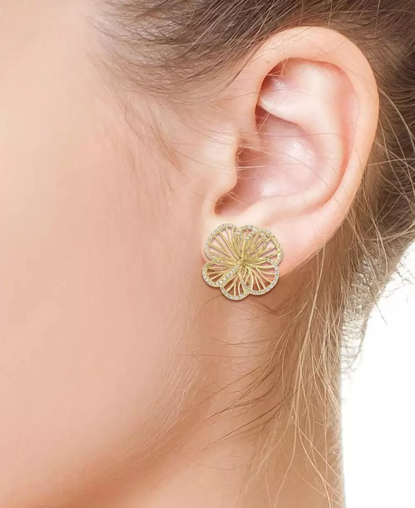 Effy EFFY® Diamond Openwork Flower Stud Earrings (5/8 ct. t.w.) in 14k Gold 2