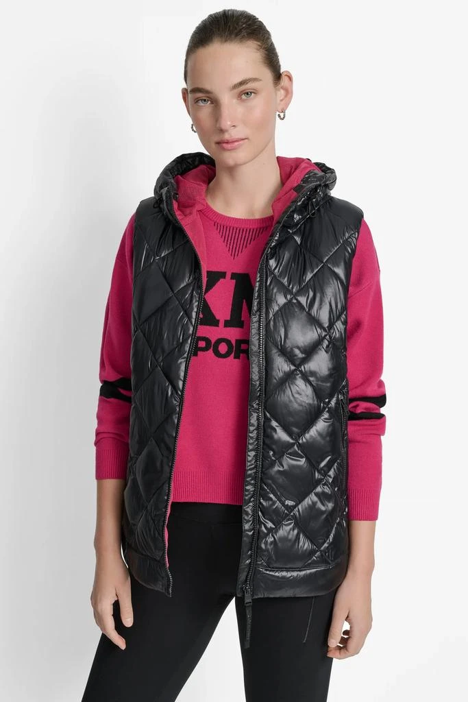 DKNY QUILTED HOODED VEST 4