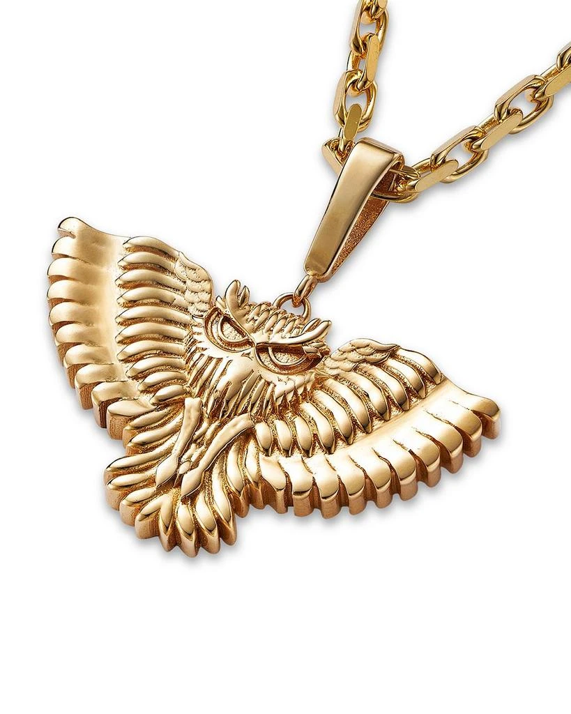 Bloomingdale's Fine Collection Bloomingdale's Fine Jewelry Men's Owl Pendant Necklace in 14K Yellow Gold, 22" 2