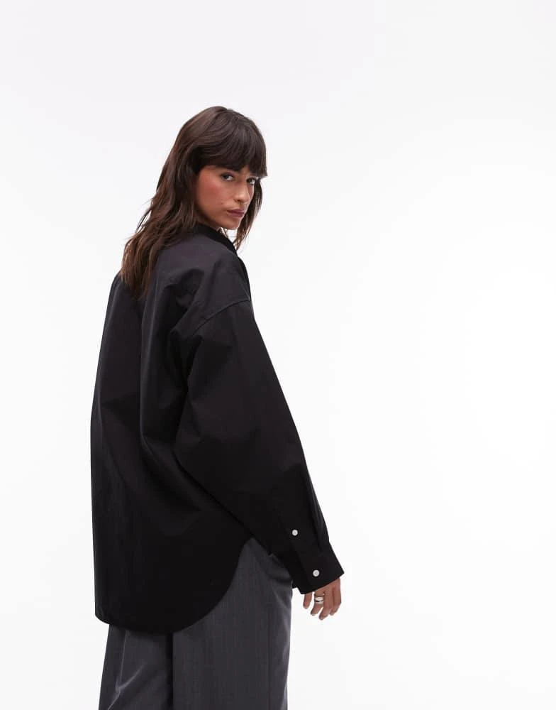 ARKET ARKET oversized structured shirt with batwing sleeves in black 4