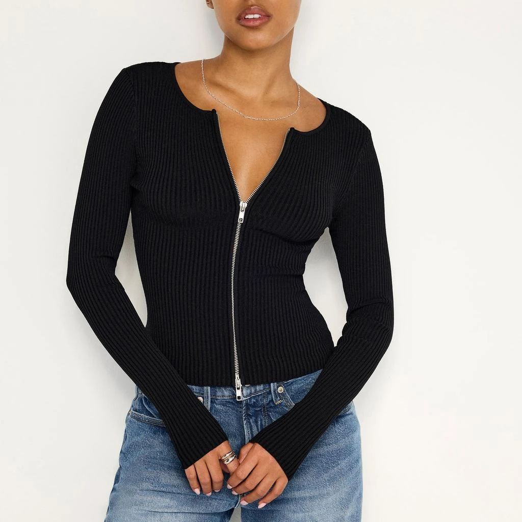 Good American Good American Virgo Ribbed-Knit Top 1