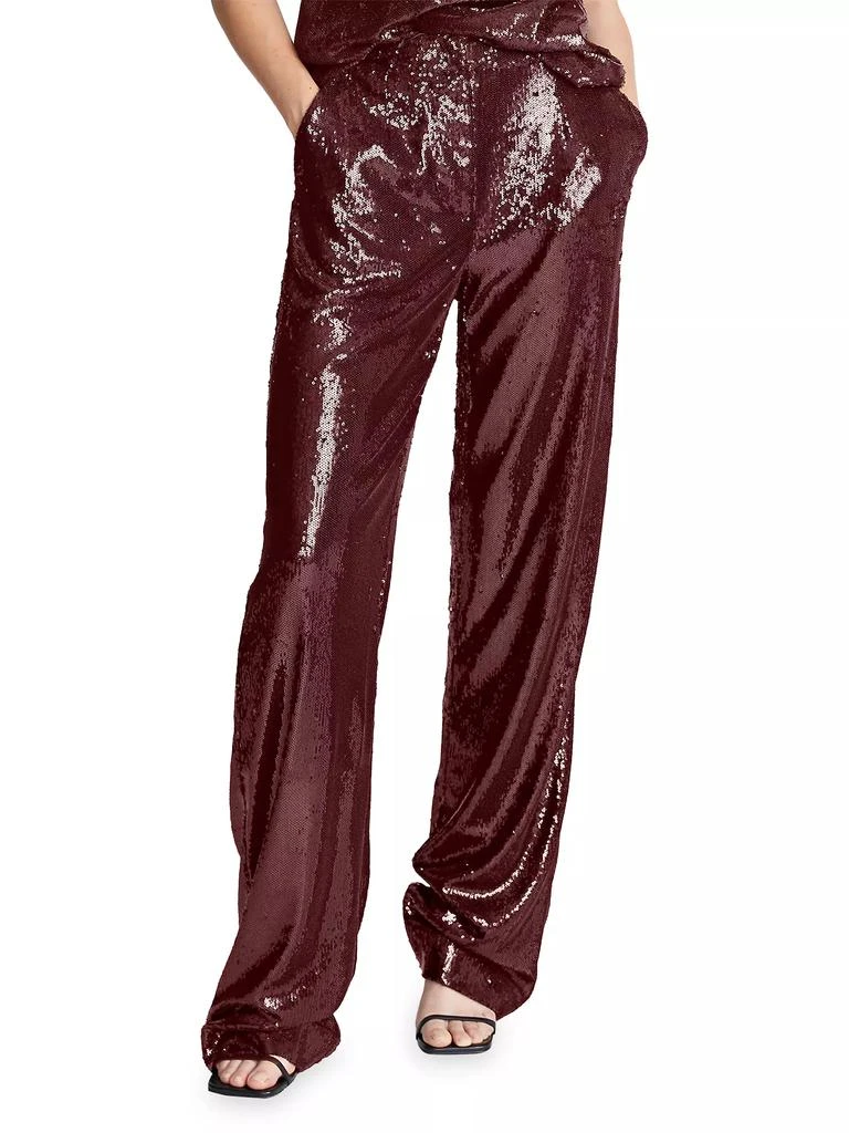 HALSTON Kimberly Mid-Rise Sequin Pants 3