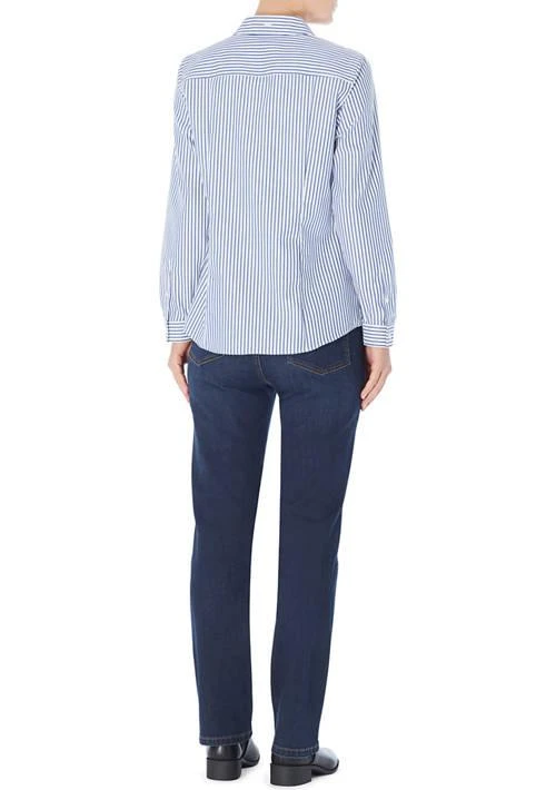 JONES NEW YORK New York Womens Easy Care Stripe Y Neck Shirt 4