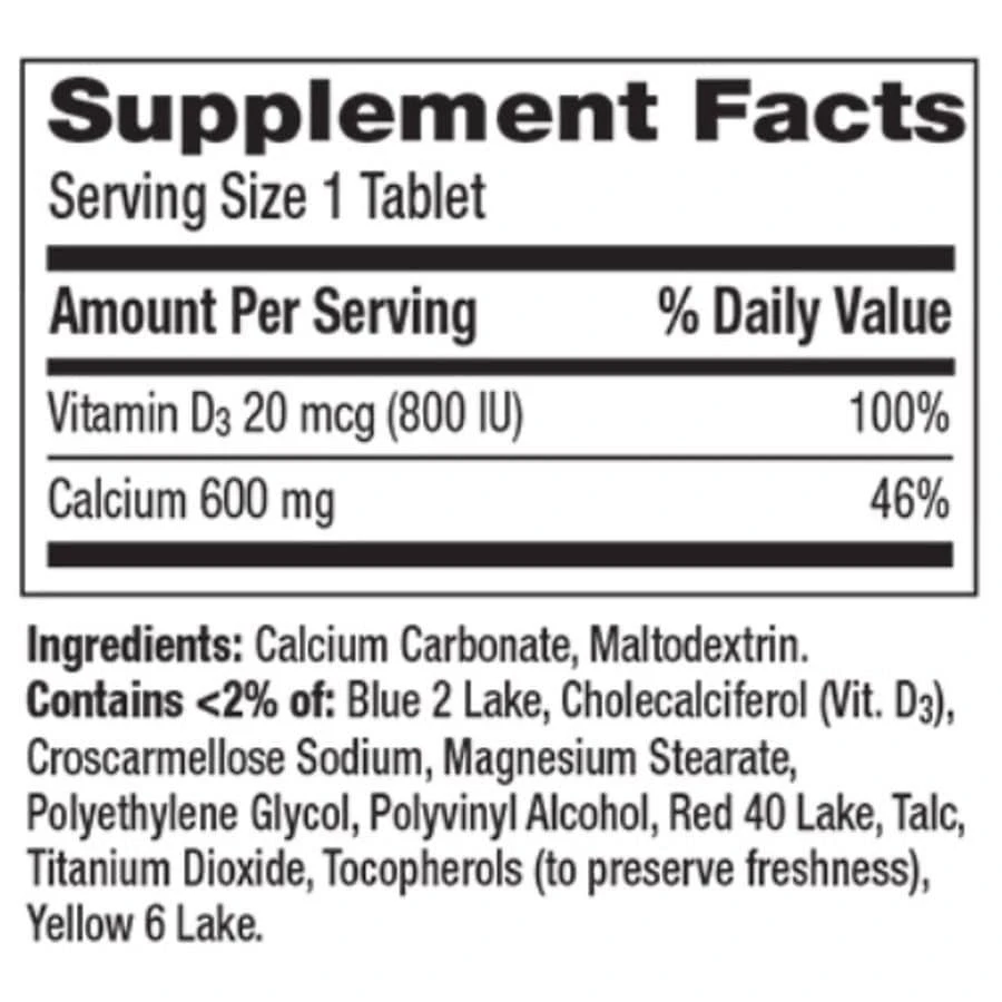 Caltrate Calcium and Vitamin D Supplement Tablets 8