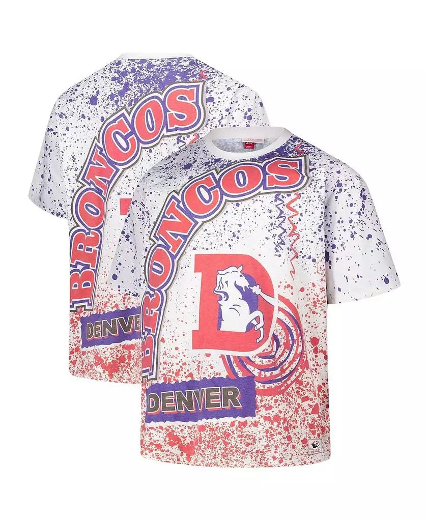 Mitchell & Ness Men's White Denver Broncos Big Tall Allover Print T-Shirt 1