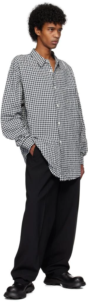 Marni Black & White Gingham Seersucker Long Sleeve Shirt 4