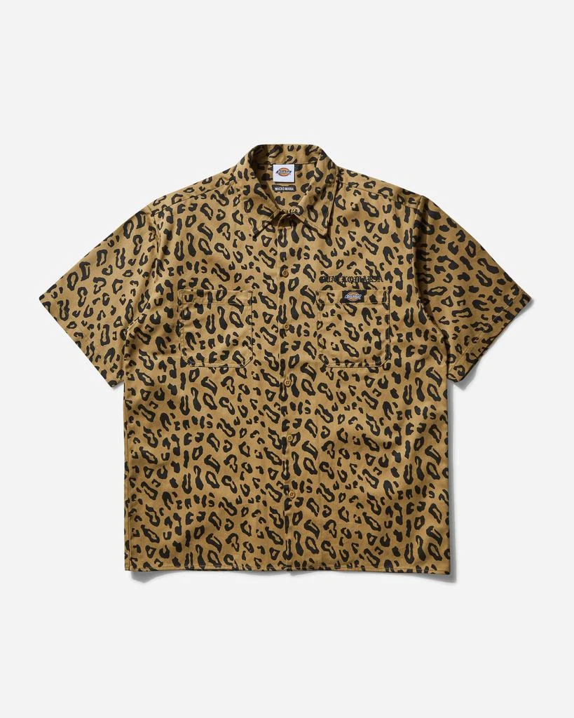 Wacko Maria Men's Dickies Leopard Work Shirt (Type-2) Beige 1