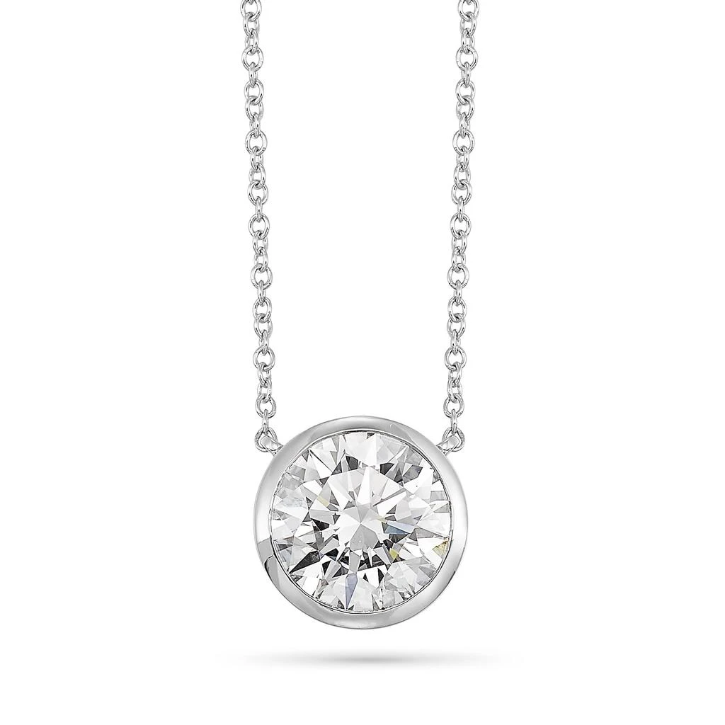 Brilliant Carbon IGI Certified Lab-Grown Diamond Solitaire Pendant Necklace in 14K Gold 0.5 Carats / White / Spring Ring Clasp