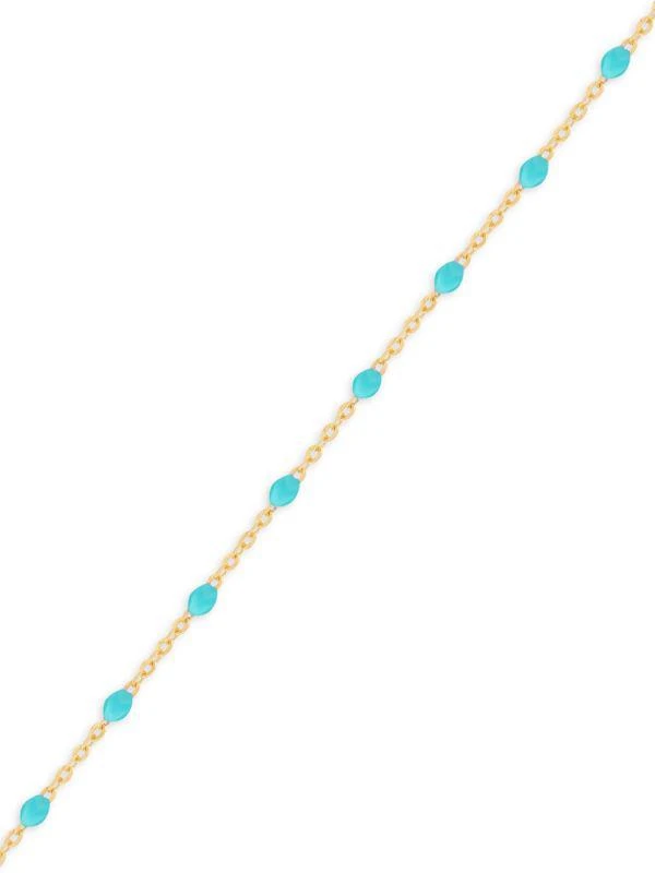Saks Fifth Avenue 14K Yellow Gold & Enamel Beaded Cable Chain Necklace 2