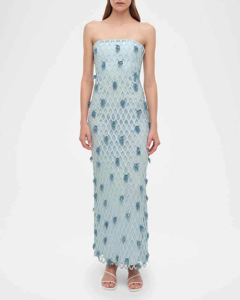 SIMKHAI Iridessa Strapless Beaded Column Gown 2