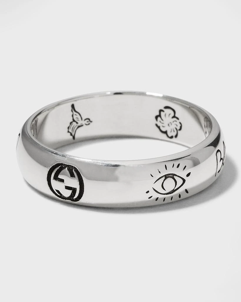 Gucci Blind for Love 5mm Sterling Silver Band Ring 4