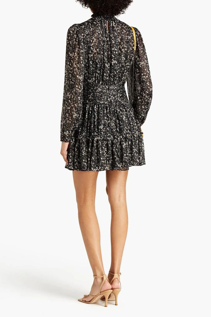 Monique Lhuillier Ruched floral-print jacquard mini dress 3