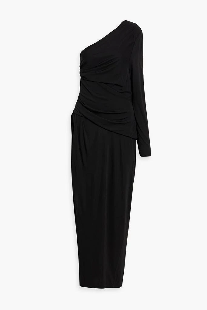 Diane von Furstenberg Kitanan one-sleeve draped jersey maxi dress 1