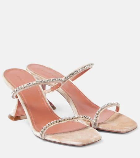 Amina Muaddi Gilda 70 embellished velvet sandals Sandals Free