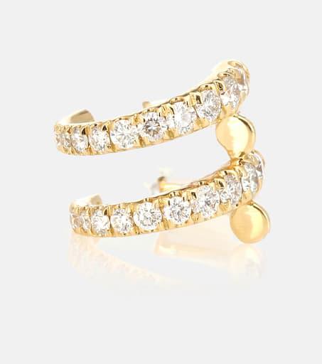 Melissa Kaye Lola 18kt gold ear cuff with diamonds