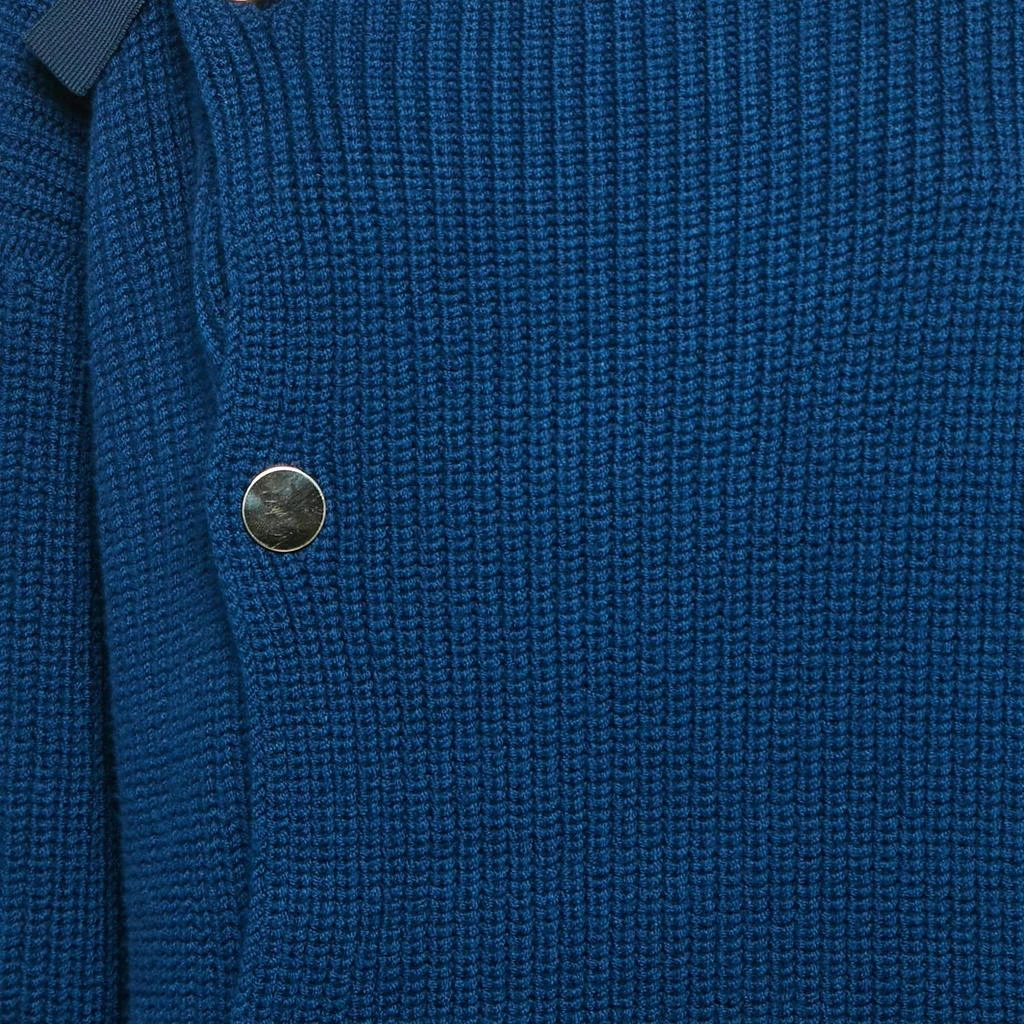 Stella McCartney Stella McCartney Blue Rib Knit Asymmetrical Button Oversized Sweater M 3