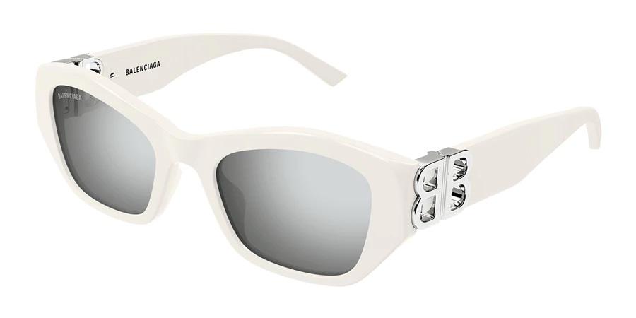 Balenciaga Silver Rectangular Ladies Sunglasses BB0311SK 003 53