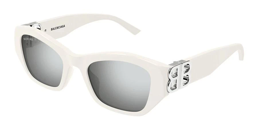 Balenciaga Silver Rectangular Ladies Sunglasses BB0311SK 003 53 1