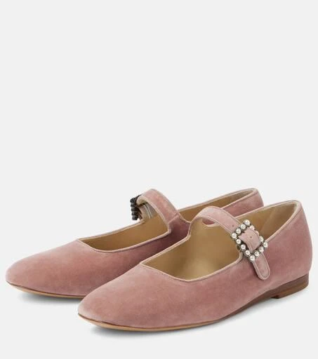 Le Monde beryl Velvet Mary Jane flats 4