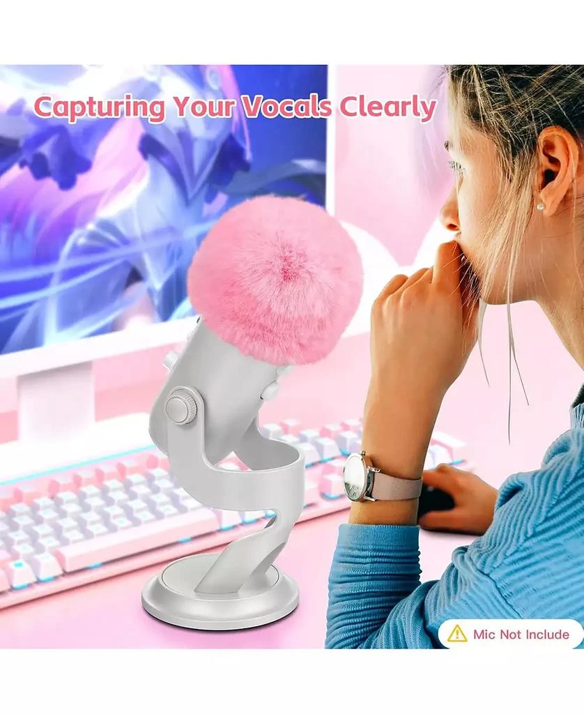 ZealSound USB Condenser Microphone k66 and d65p Furry Cover Bundle 9