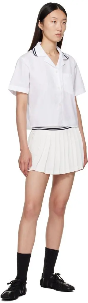 Sporty & Rich White 'SRC' Logo Abigail Miniskirt 4