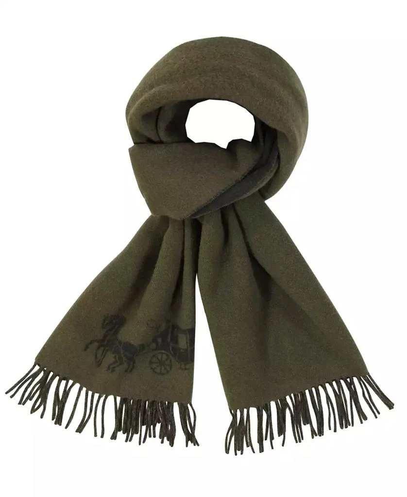 Coach Women
s Oversized Bicolor Horse and Carriage Muffler 2