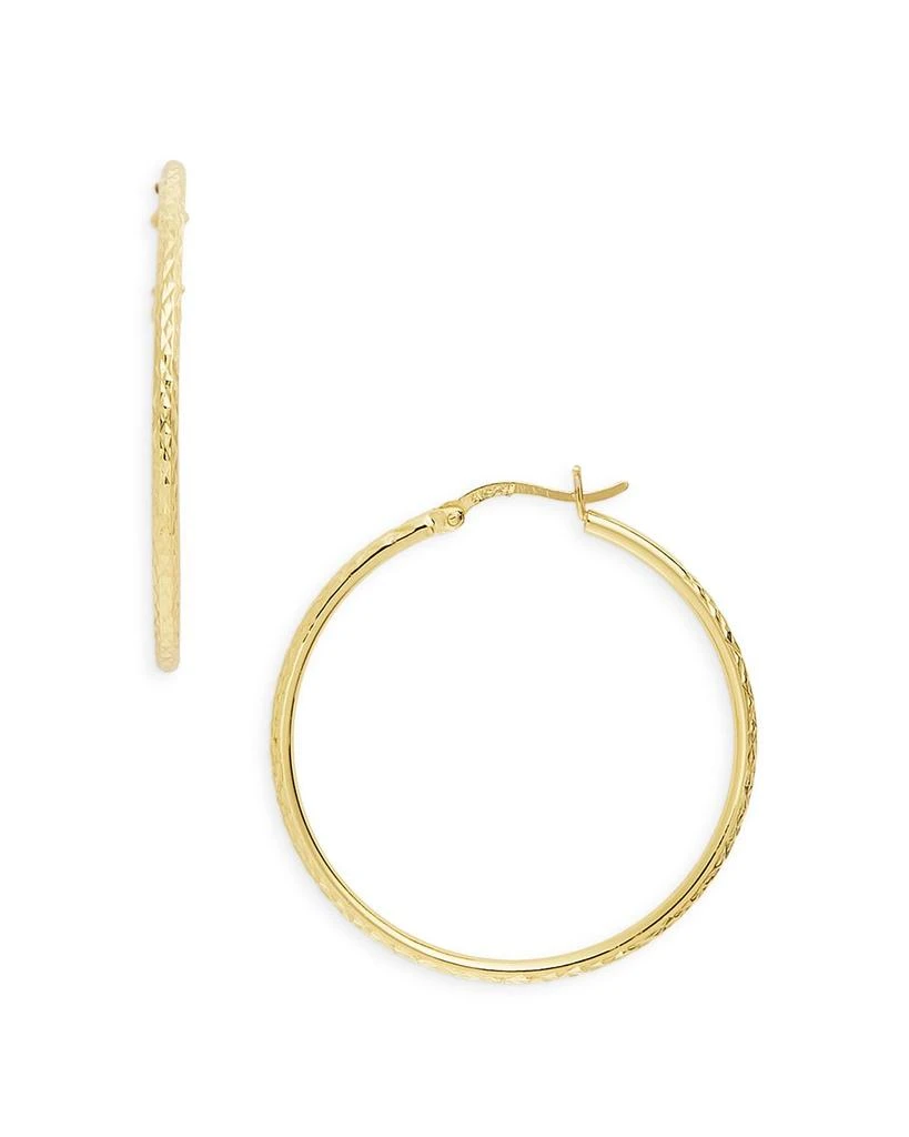 Argento Vivo Textured Hoop Earrings in 14K Gold Plated Sterling Silver 1