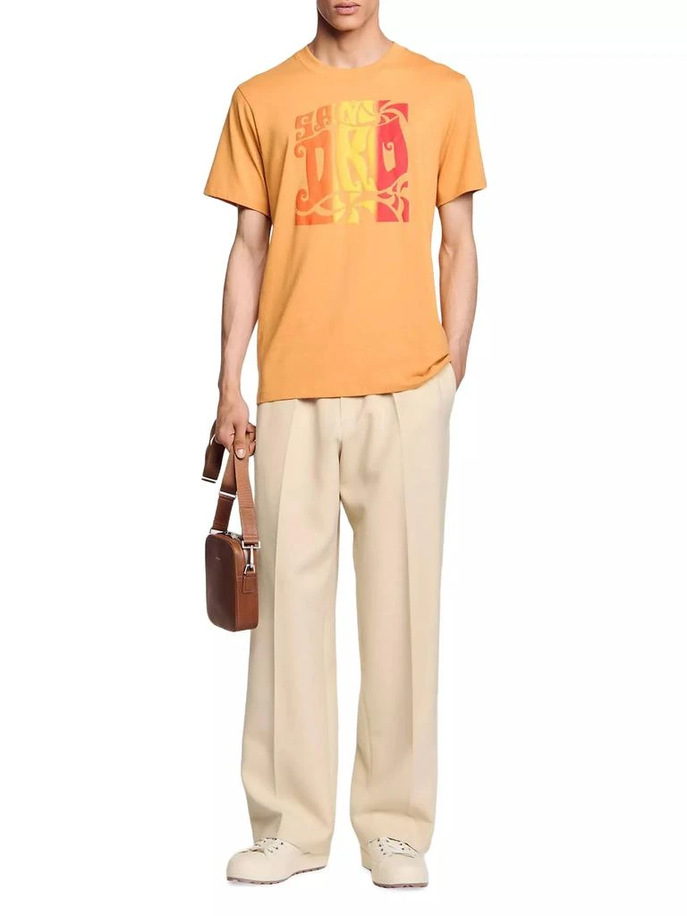 Sandro Wave Print Cotton T-Shirt 6