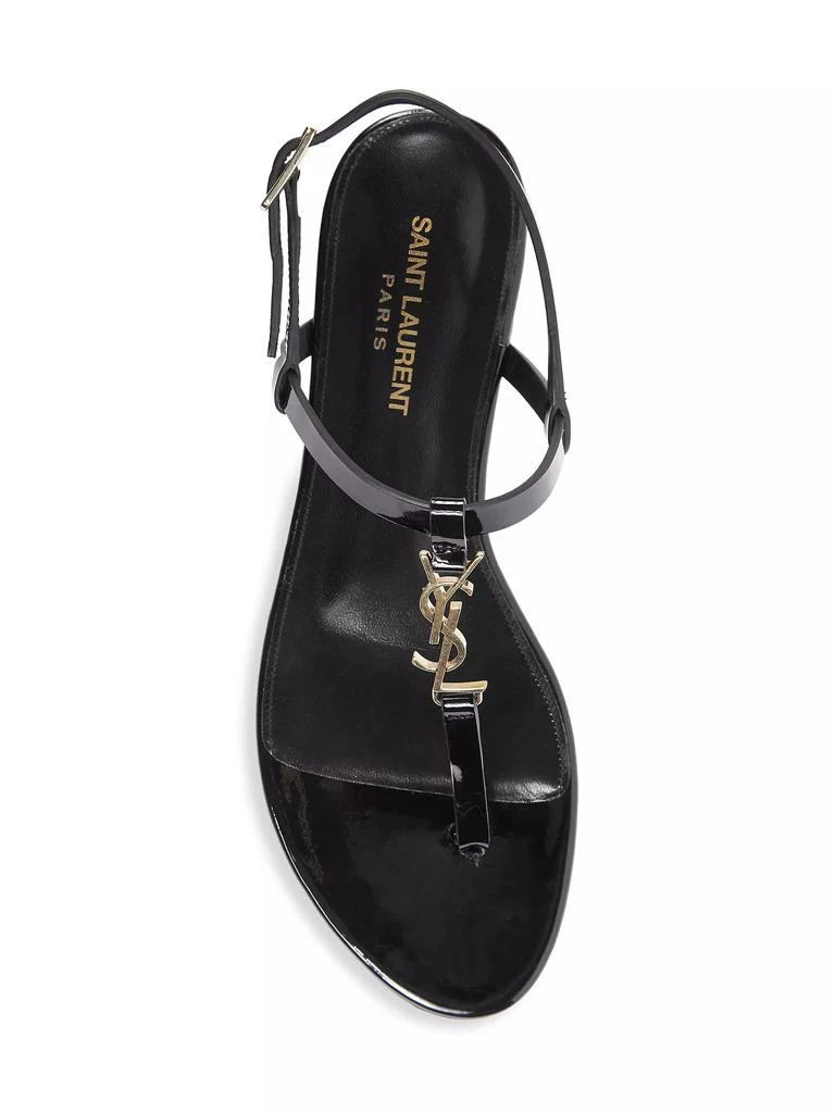 Yves Saint Laurent Cassandra Patent Leather Slingback Thong Sandals 5