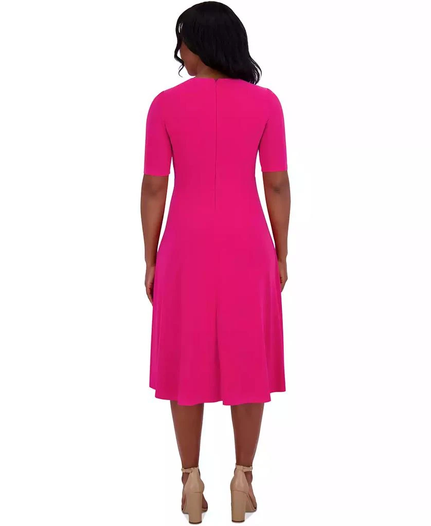 Jessica Howard Petite Jewel-Neck Center-Pleat Midi Dress 2