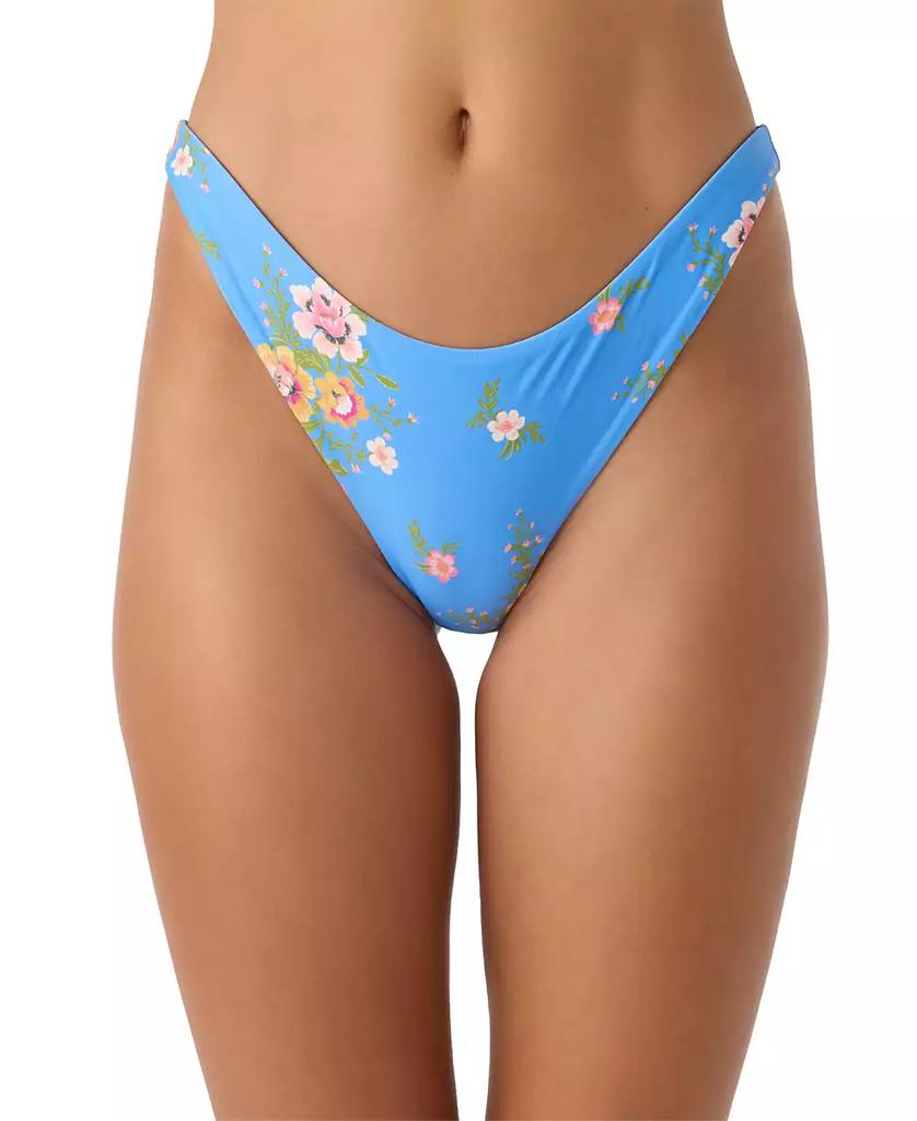 O'Neill Juniors' Printed High-Cut Bikini Bottoms