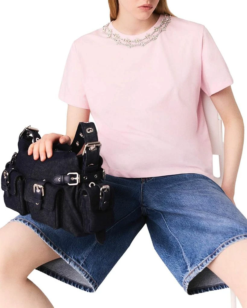 Maje Short Sleeve Jewel Neck Tee 5