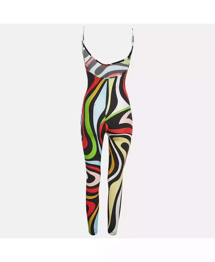 Pre-Owned Emilio Pucci Women's Black Printed Jersey Sleeveless Jumpsuit