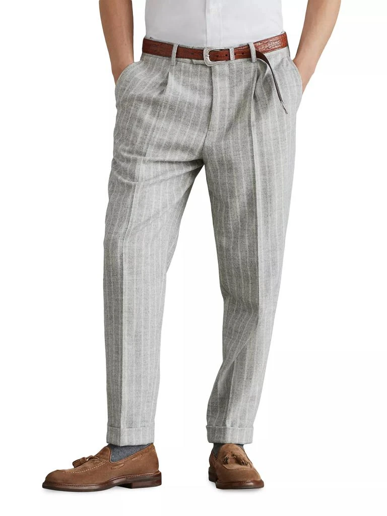 Brunello Cucinelli Stripe Leisure Fit Trousers with Pleats 2