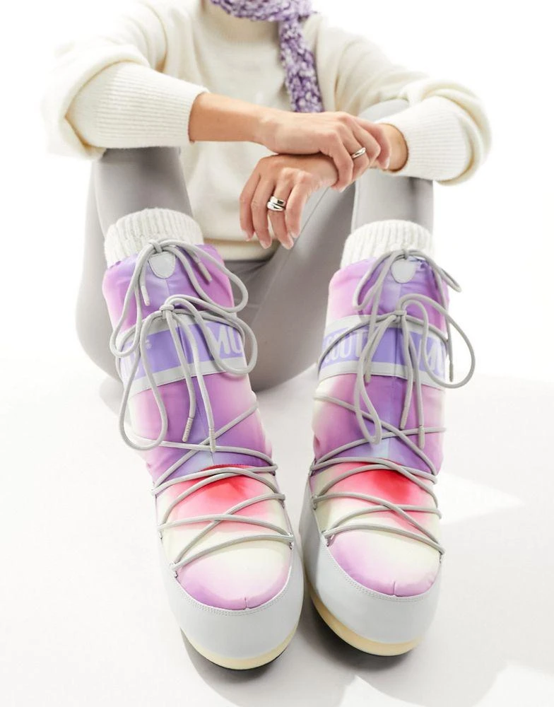 Moon Boot Moon Boot high ankle snow boots in pastel tie dye 2