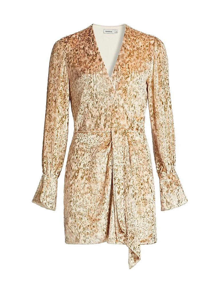 SIMKHAI Camryn Abstract Metallic Velvet Minidress 1
