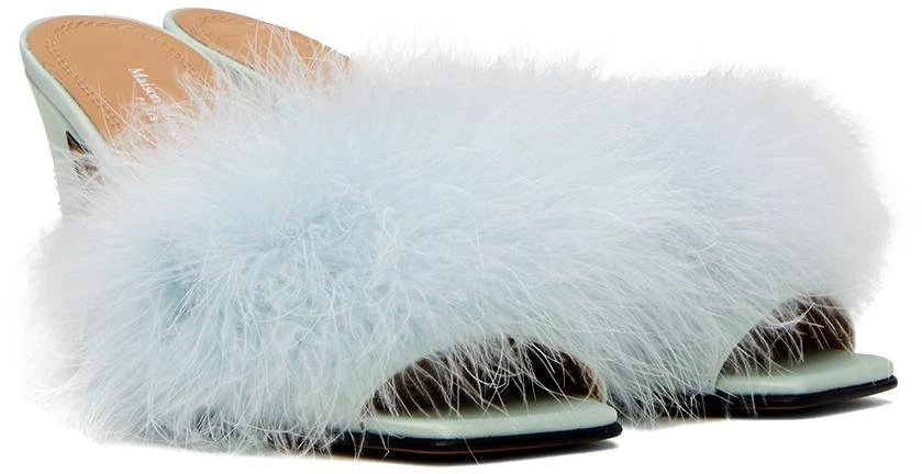 Maison Margiela Blue Feather Mules 4