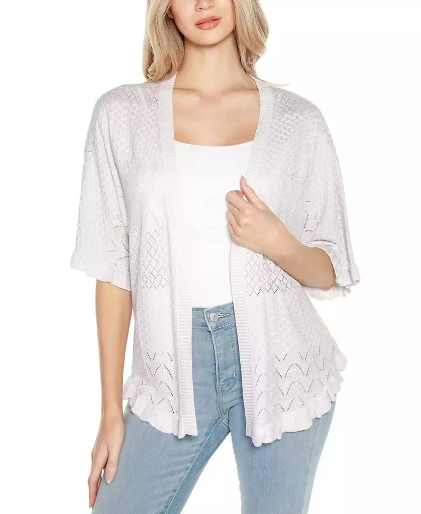 Belldini Women's Ruffled Shirttail Hem Cardigan 1