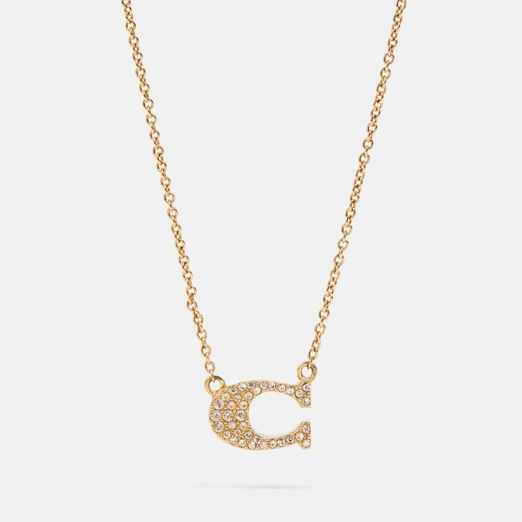 Coach Coach Outlet Pave Signature Necklace 3