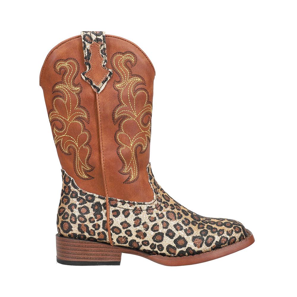 Roper Wild Cat Leopard Glitter Cowboy Boots (Little Kid)