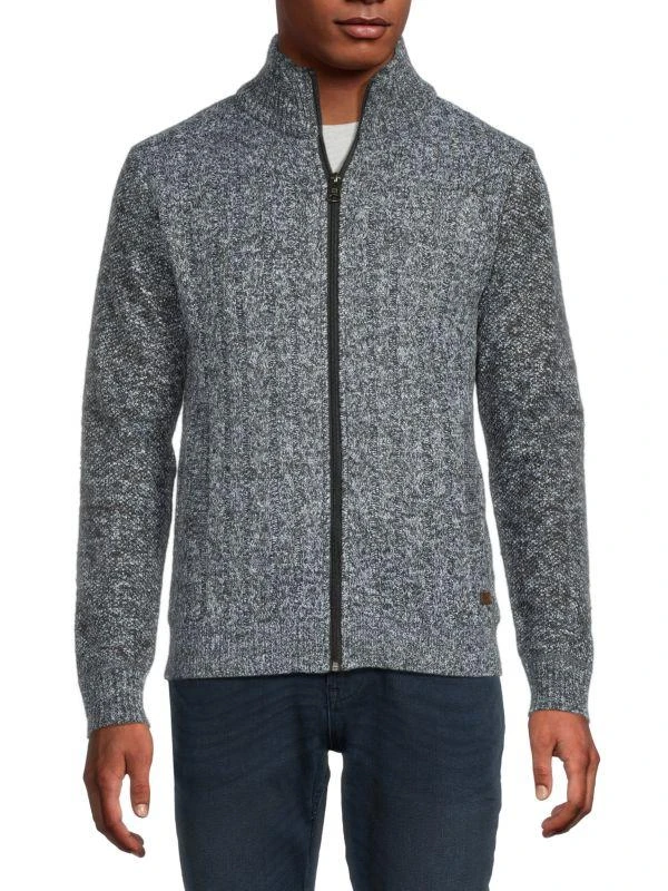 BUFFALO David Bitton Walkley Faux Fur-Lined Cable Knit Sweater 1