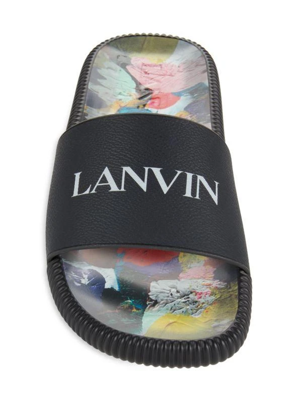 Lanvin Logo Fluted Pool Slides 5