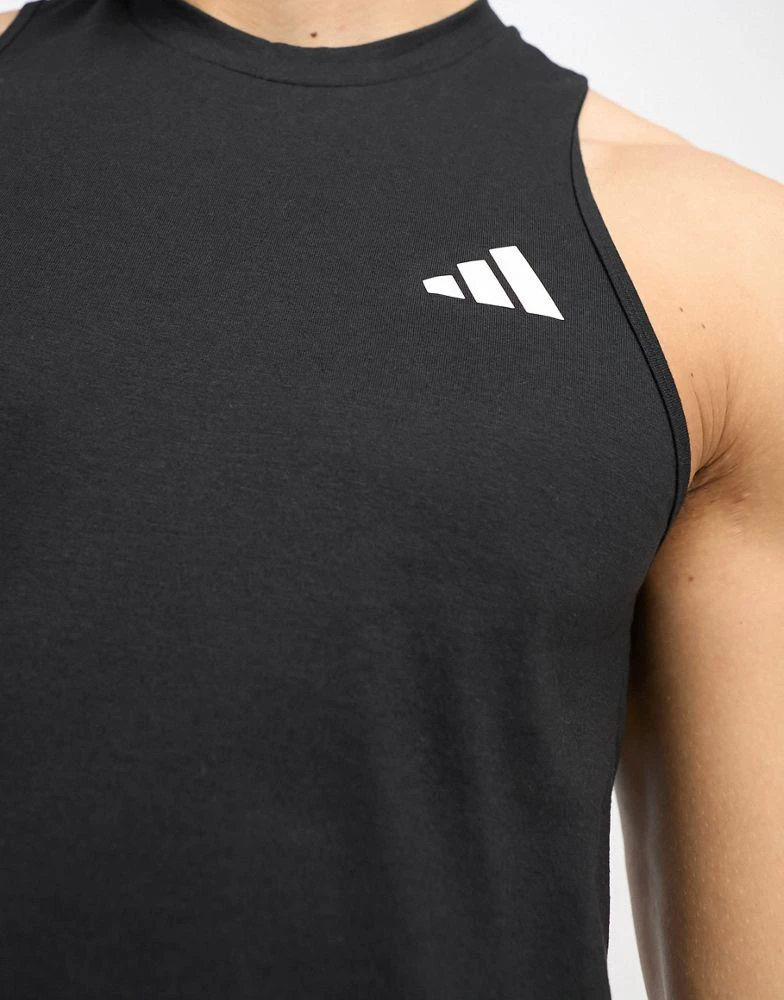 Adidas adidas Training Essential logo vest in black 4