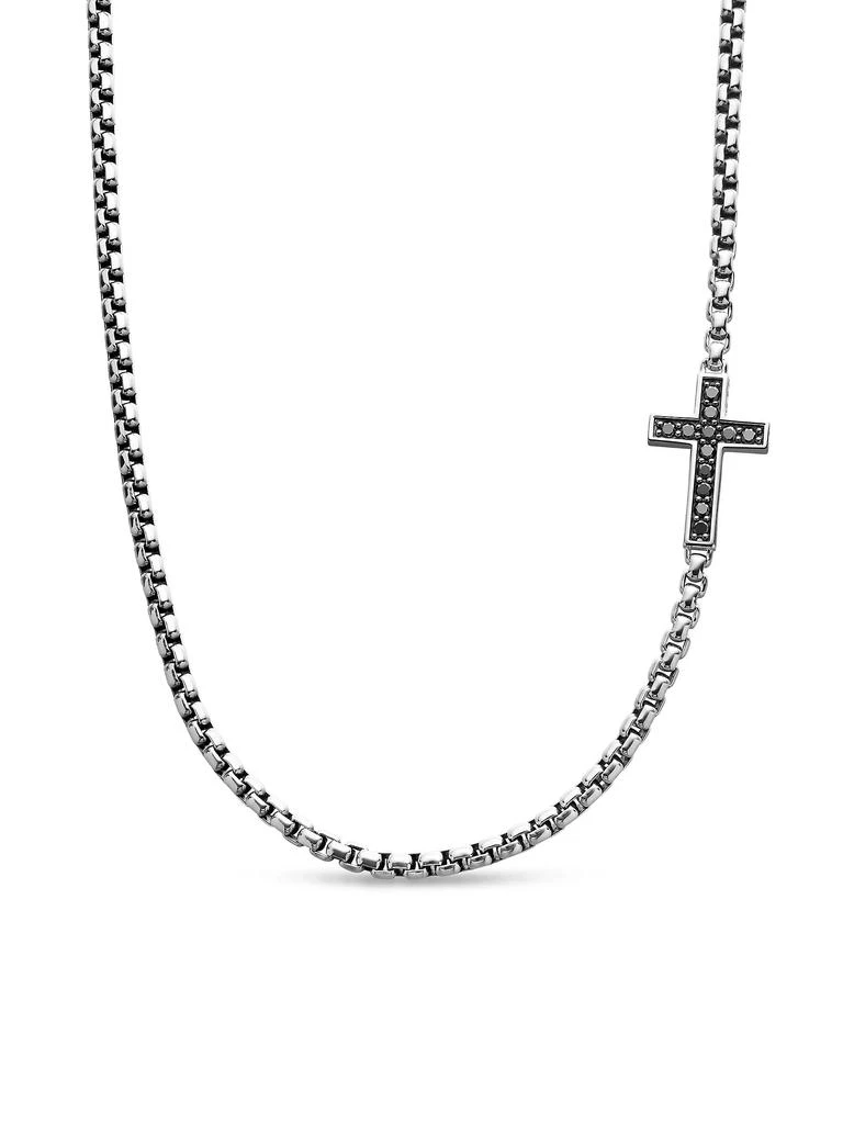 David Yurman Streamline® Cross Station Necklace with Pavé Black Diamonds 1