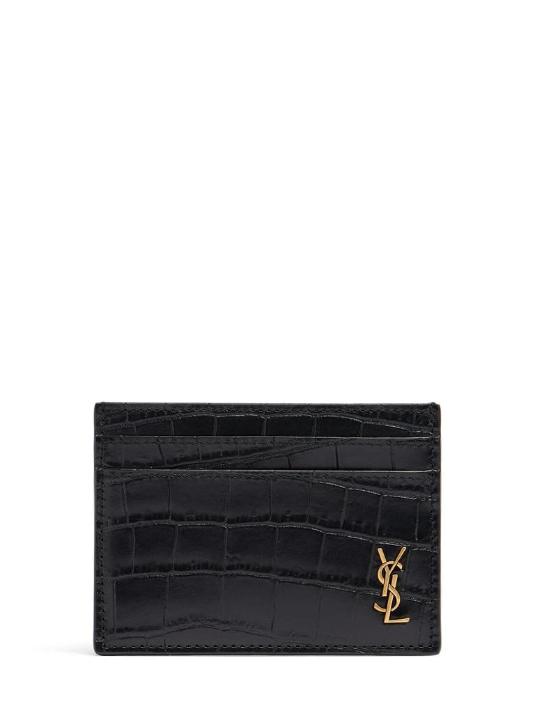 Yves Saint Laurent Crocodile Embossed Leather Card Holder 1